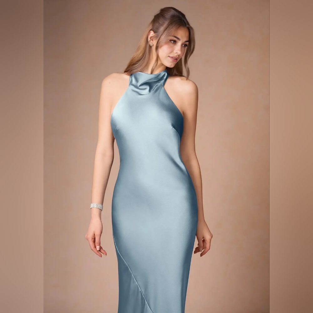 #SOLD! Azazie Blue Backless dress